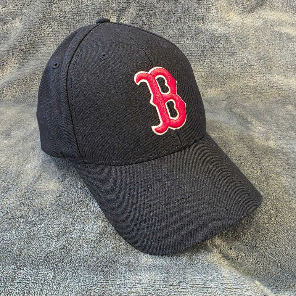 VTG Boston Red Sox MLB Baseball Cap Navy Blue Adjustable Hook Loop Strap Hat 90s